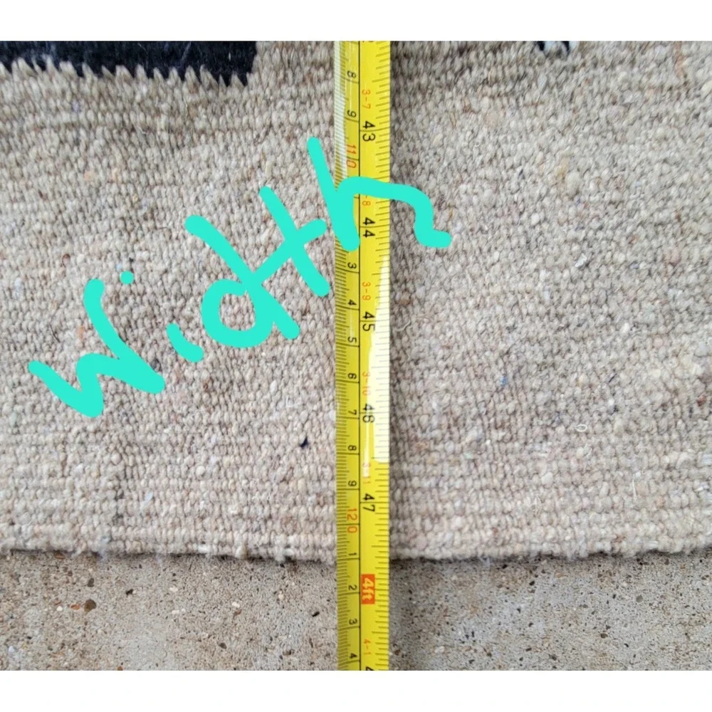 Vintage Mayan Wool Rug Woven Aztec Zapotec‎ Mexican Kilim Blanket 77x48